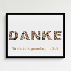 Geschenk zum Jubiläum - Fotocollage „Danke“ als Poster (60x80cm)