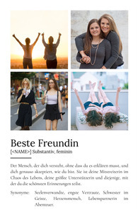 "Beste Freundin" Definition - Geschenk als Poster, Leinwand erstellen. Eigene Fotos und Text.