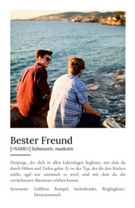 "Bester Freund" Definition - Geschenk als Poster, Leinwand erstellen. Eigene Fotos und Text.