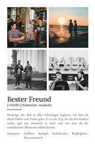 "Bester Freund" Definition - Geschenk als Poster, Leinwand erstellen. Eigene Fotos und Text.