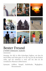 "Bester Freund" Definition - Geschenk als Poster, Leinwand erstellen. Eigene Fotos und Text.