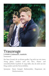 "Trauzeuge" Definition - Geschenk als Poster, Leinwand erstellen. Eigene Fotos und Text.