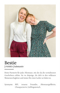"Bestie" Definition - Geschenk als Poster, Leinwand erstellen. Eigene Fotos und Text.