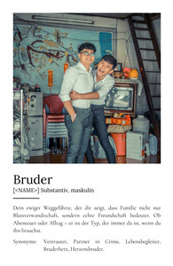 "Bruder" Definition - Geschenk als Poster, Leinwand erstellen. Eigene Fotos und Text.