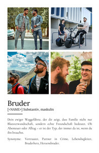 "Bruder" Definition - Geschenk als Poster, Leinwand erstellen. Eigene Fotos und Text.