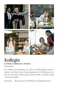 "Kollegin" Definition - Geschenk als Poster, Leinwand erstellen. Eigene Fotos und Text.