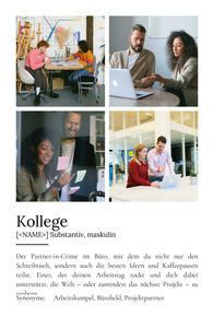 "Kollege" Definition - Geschenk als Poster, Leinwand erstellen. Eigene Fotos und Text.