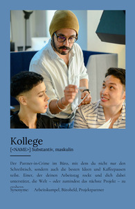 "Kollege" Definition - Geschenk als Poster, Leinwand erstellen. Eigene Fotos und Text.