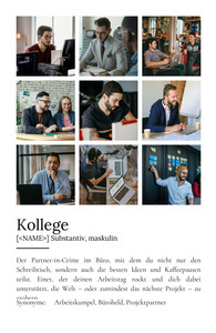 "Kollege" Definition - Geschenk als Poster, Leinwand erstellen. Eigene Fotos und Text.
