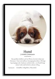 "Hund" Definition - Geschenk als Poster, Leinwand erstellen. Eigene Fotos und Text.