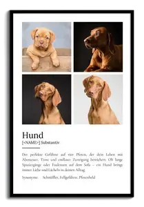 "Hund" Definition - Geschenk als Poster, Leinwand erstellen. Eigene Fotos und Text.