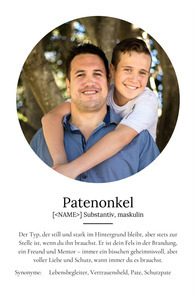 "Patenonkel" Definition - Geschenk als Poster, Leinwand erstellen. Eigene Fotos und Text.