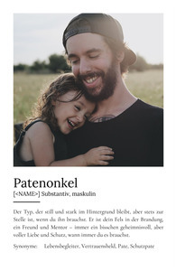 "Patenonkel" Definition - Geschenk als Poster, Leinwand erstellen. Eigene Fotos und Text.