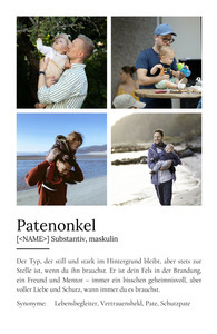 "Patenonkel" Definition - Geschenk als Poster, Leinwand erstellen. Eigene Fotos und Text.