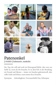 "Patenonkel" Definition - Geschenk als Poster, Leinwand erstellen. Eigene Fotos und Text.