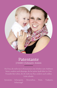 "Patentante" Definition - Geschenk als Poster, Leinwand erstellen. Eigene Fotos und Text.