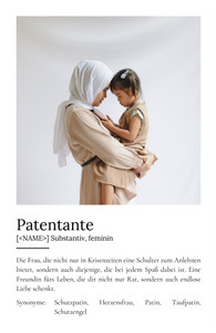 "Patentante" Definition - Geschenk als Poster, Leinwand erstellen. Eigene Fotos und Text.