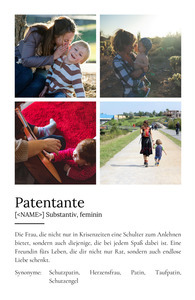 "Patentante" Definition - Geschenk als Poster, Leinwand erstellen. Eigene Fotos und Text.