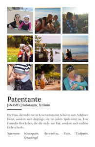 "Patentante" Definition - Geschenk als Poster, Leinwand erstellen. Eigene Fotos und Text.