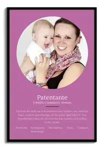 "Patentante" Definition - Geschenk als Poster, Leinwand erstellen. Eigene Fotos und Text.