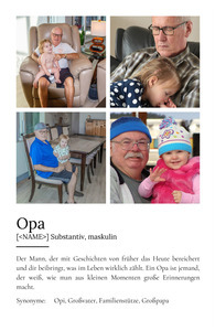 "Opa" Definition - Geschenk als Poster, Leinwand erstellen. Eigene Fotos und Text.