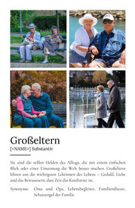 "Großeltern" Definition - Geschenk als Poster, Leinwand erstellen. Eigene Fotos und Text.