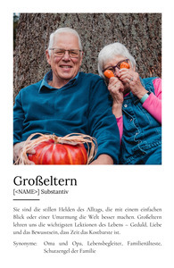 "Großeltern" Definition - Geschenk als Poster, Leinwand erstellen. Eigene Fotos und Text.