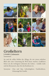 "Großeltern" Definition - Geschenk als Poster, Leinwand erstellen. Eigene Fotos und Text.