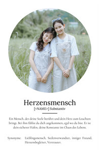 "Herzensmensch" Definition - Geschenk als Poster, Leinwand erstellen. Eigene Fotos und Text.
