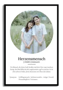 "Herzensmensch" Definition - Geschenk als Poster, Leinwand erstellen. Eigene Fotos und Text.