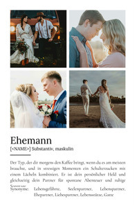 "Ehemann" Definition - Geschenk als Poster, Leinwand erstellen. Eigene Fotos und Text.