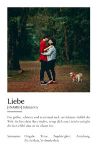"Liebe" Definition - Geschenk als Poster, Leinwand erstellen. Eigene Fotos und Text.