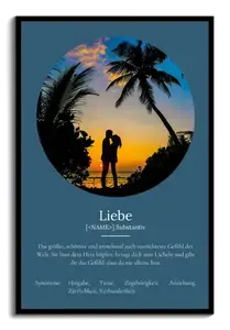 "Liebe" Definition - Geschenk als Poster, Leinwand erstellen. Eigene Fotos und Text.