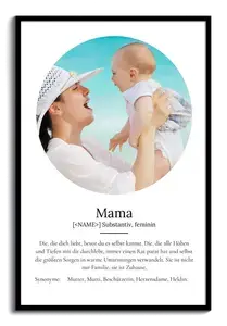 "Mama" Definition - Geschenk als Poster, Leinwand erstellen. Eigene Fotos und Text.
