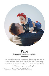 "Papa" Definition - Geschenk als Poster, Leinwand erstellen. Eigene Fotos und Text.