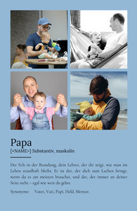 "Papa" Definition - Geschenk als Poster, Leinwand erstellen. Eigene Fotos und Text.