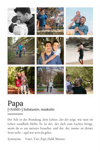 "Papa" Definition - Geschenk als Poster, Leinwand erstellen. Eigene Fotos und Text.