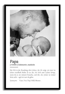 "Papa" Definition - Geschenk als Poster, Leinwand erstellen. Eigene Fotos und Text.