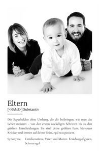 "Eltern" Definition - Geschenk als Poster, Leinwand erstellen. Eigene Fotos und Text.