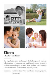 "Eltern" Definition - Geschenk als Poster, Leinwand erstellen. Eigene Fotos und Text.