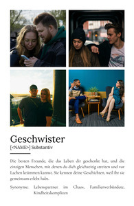 "Geschwister" Definition - Geschenk als Poster, Leinwand erstellen. Eigene Fotos und Text.