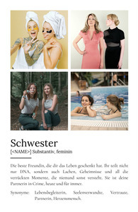 "Schwester" Definition - Geschenk als Poster, Leinwand erstellen. Eigene Fotos und Text.