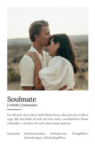 "Soulmate" Definition - Geschenk als Poster, Leinwand erstellen. Eigene Fotos und Text.