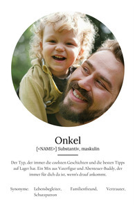 "Onkel" Definition - Geschenk als Poster, Leinwand erstellen. Eigene Fotos und Text.