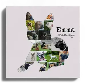 Hunde-Fotocollage "Französische Bulldogge" erstellen. Eigene Fotos, Namen und Texte.