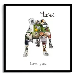 Hunde-Fotocollage "Old English Bulldog" erstellen. Eigene Fotos, Namen und Texte.