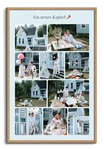 Fotocollage Einzug mit Text