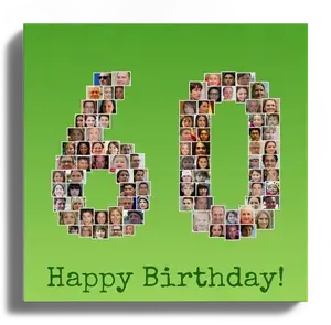 Zahlencollage auf hochwertigem Alu-Dibond zum Geburtstag verschenken