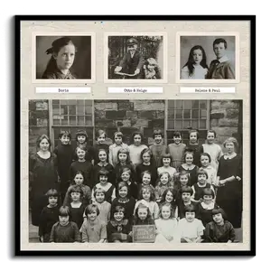 Fotoposter im Retrostil - Collage „Klassenfoto“ als Poster bestellen.
