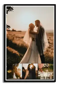 Dein Hochzeitfoto bestellen. Personalisierte Hochzeitscollage mit einzigartigem Design.